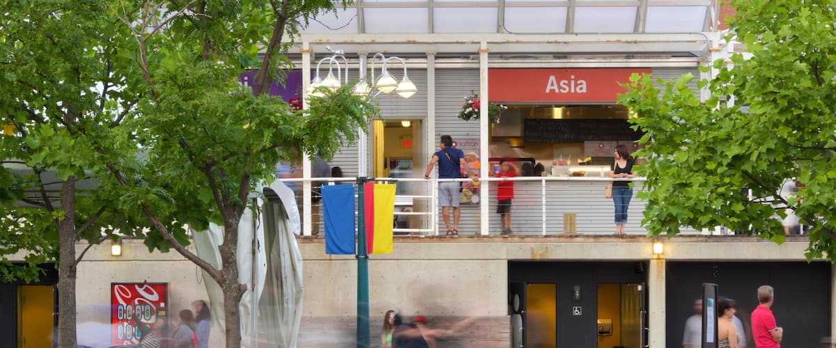 Harbourfront showing a city