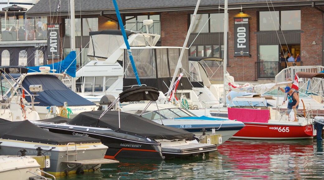 Harbourfront showing a marina, boating and a bay or harbor