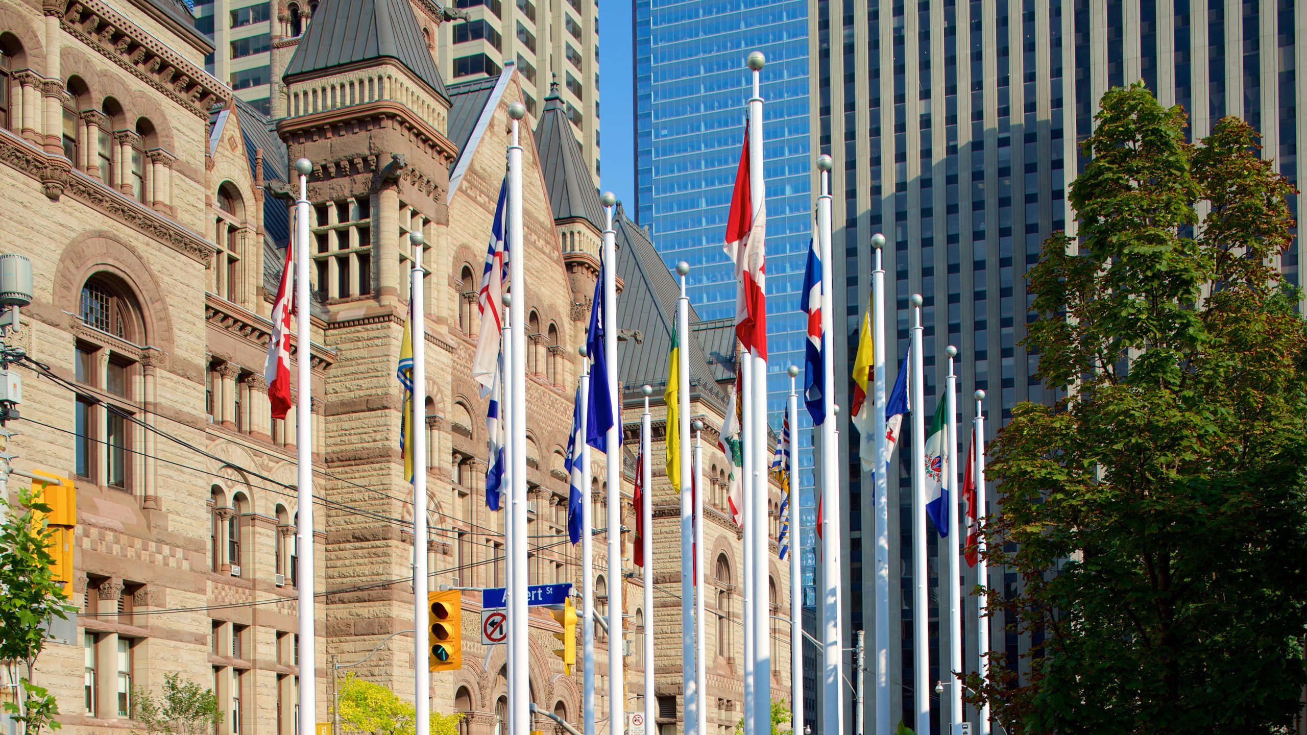 Downtown Toronto featuring a city, an administrative buidling and heritage architecture