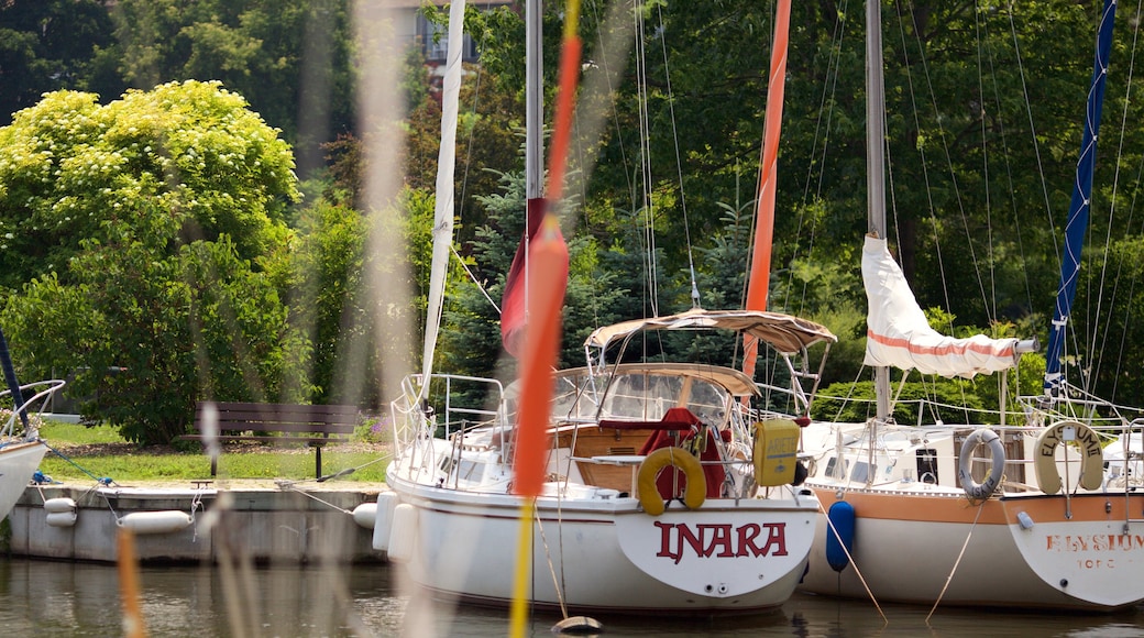 Oakville showing sailing, a marina and boating