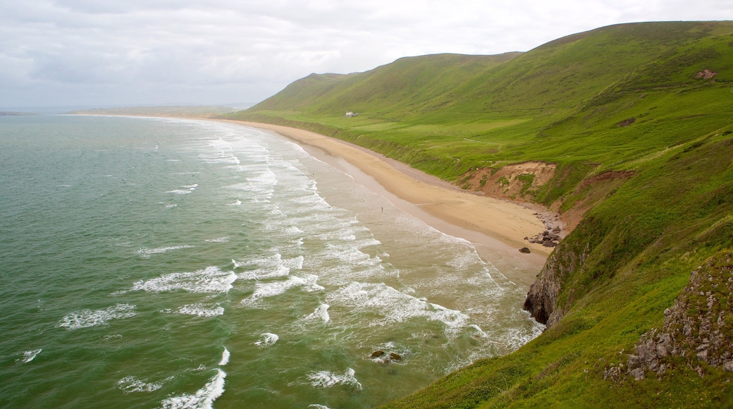 Rhossili 海灘 设有 山水美景 和 海灘