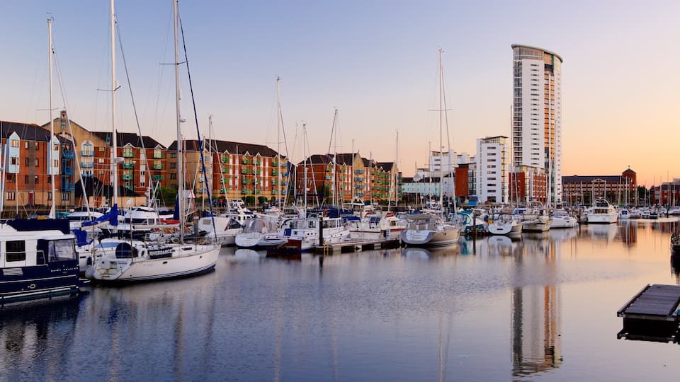 Swansea showing boating, general coastal views and a marina