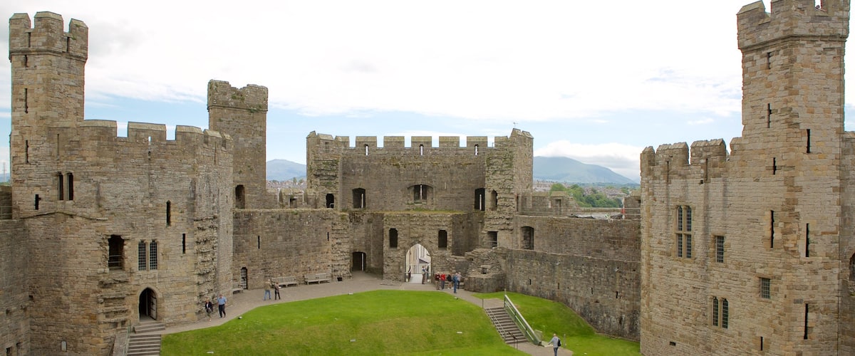 Caernarfon Castle featuring château or palace and heritage elements