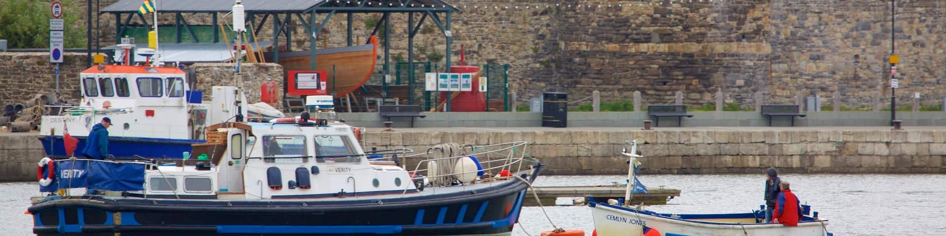 Conwy showing boating and a river or creek