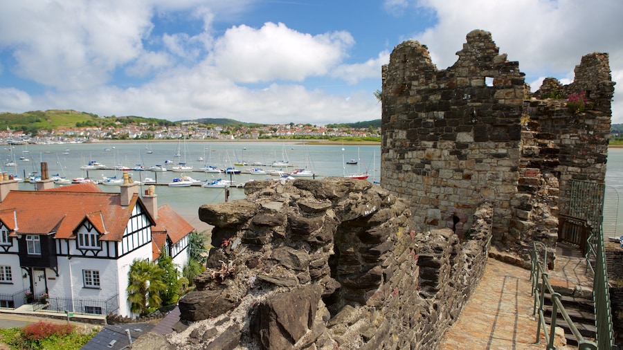 Conwy showing heritage elements, a small town or village and chateau or palace