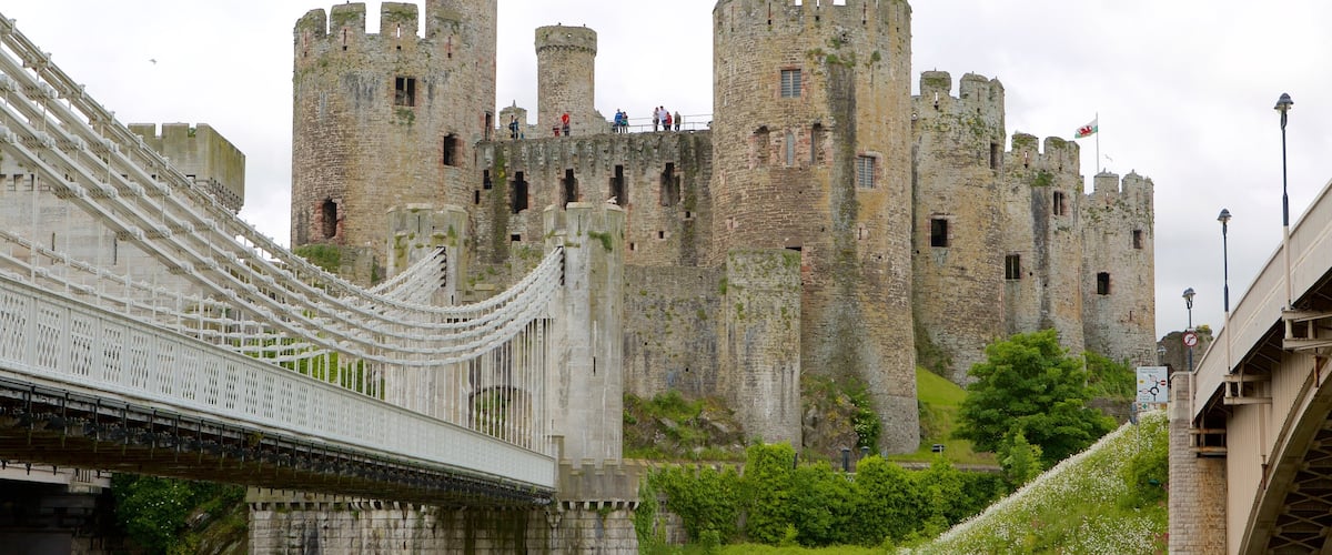 Conwy Castle which includes heritage elements, a castle and a bridge