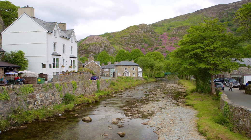 Beddgelert showing a river or creek and a small town or village