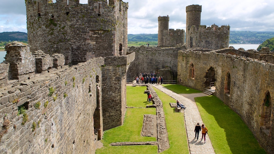 Conwy Castle featuring a castle, heritage elements and building ruins
