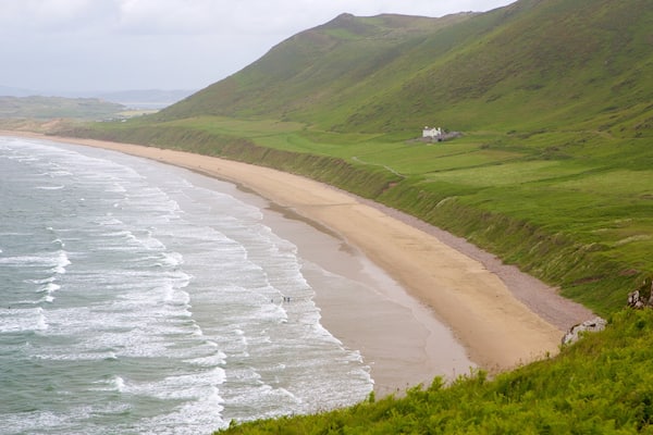 Rhossili Beach das einen Landschaften, Bucht oder Hafen und Sandstrand