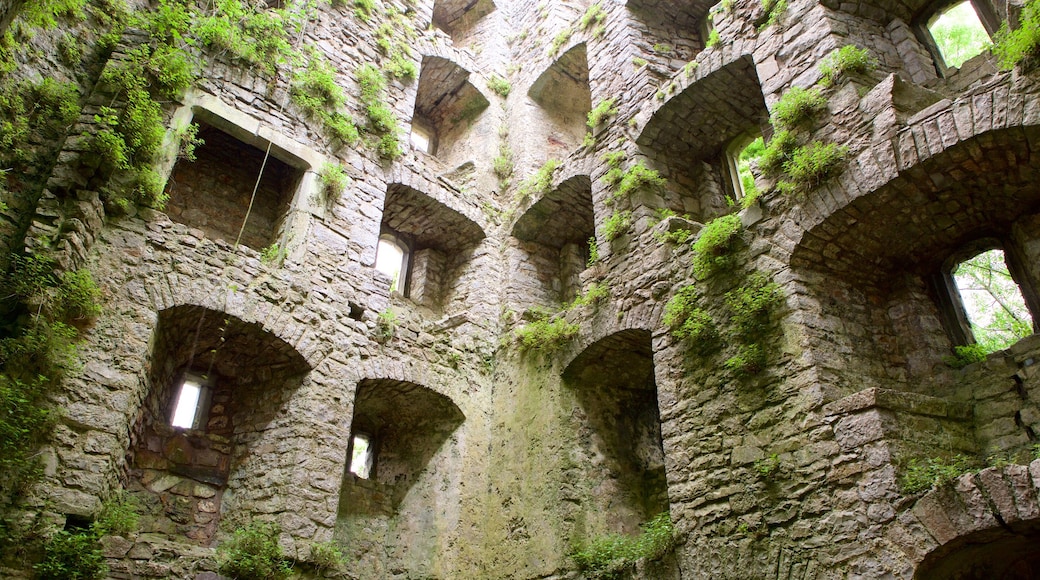 Oxwich Castle showing heritage elements, chateau or palace and a ruin