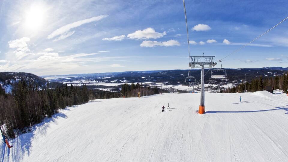 Parque invernal de Oslo ofreciendo una góndola y nieve