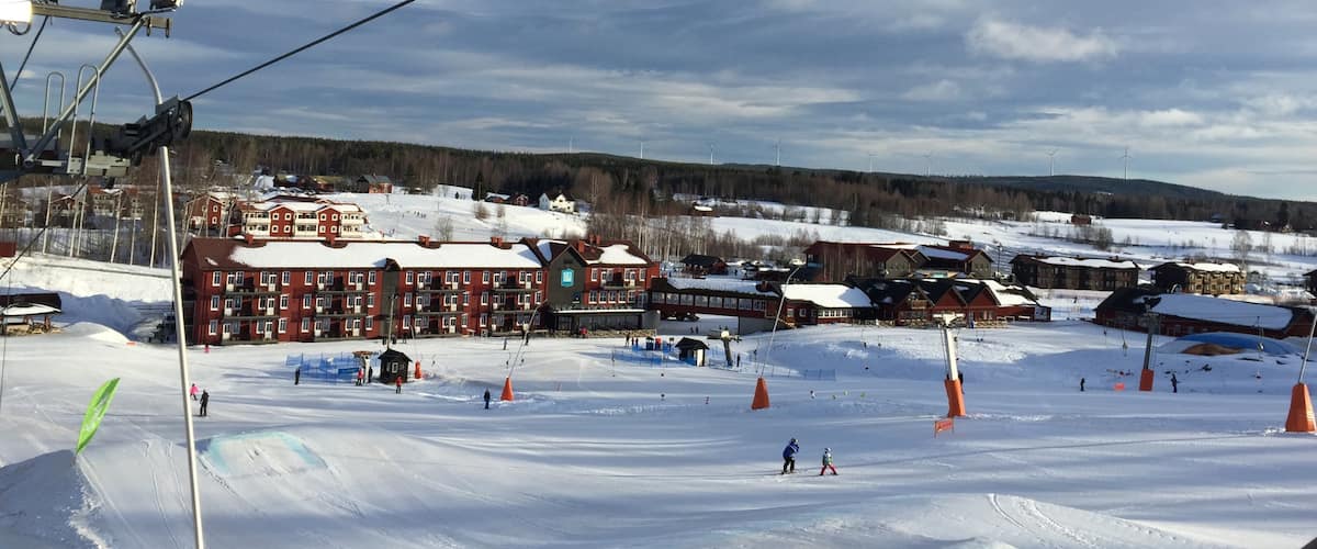 Kungsberget Ski Resort featuring snow and a small town or village