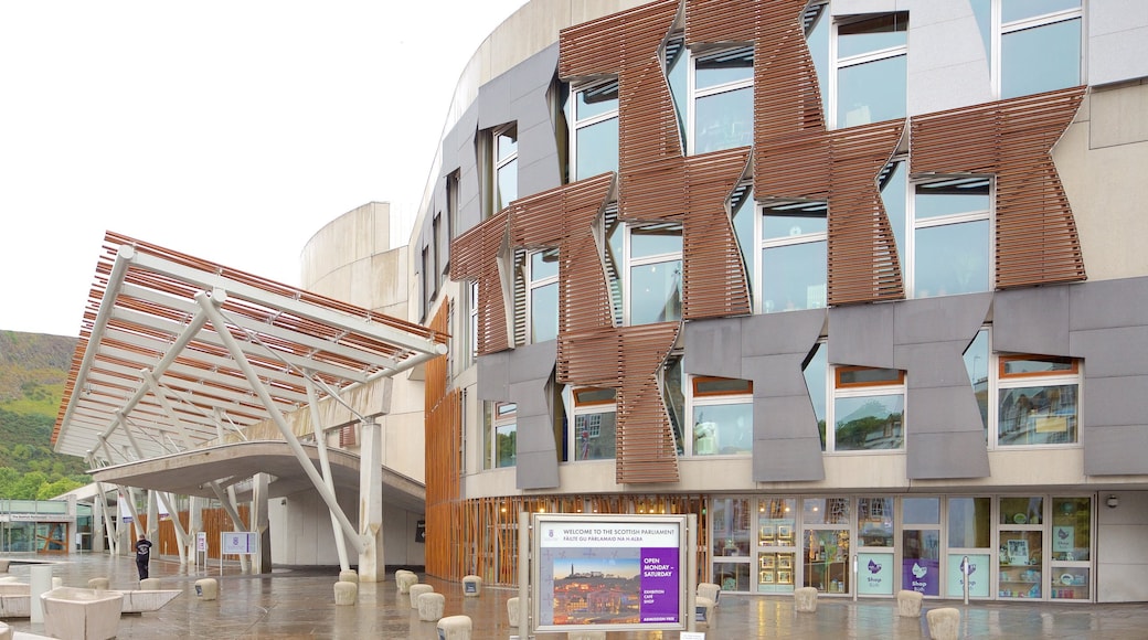 Scottish Parliament which includes street scenes