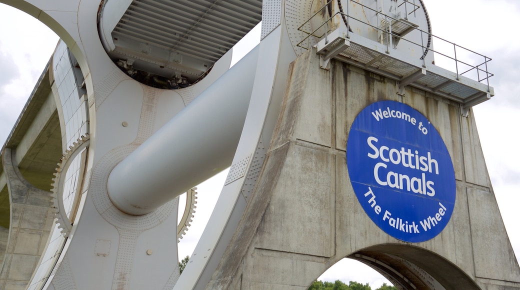 Falkirk Wheel which includes signage