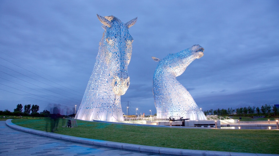 The Kelpies which includes night scenes and outdoor art