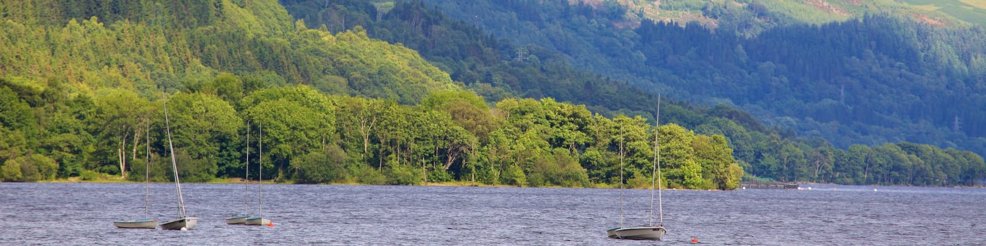 Loch Earn mit einem See oder Wasserstelle, Berge und WĂ€lder