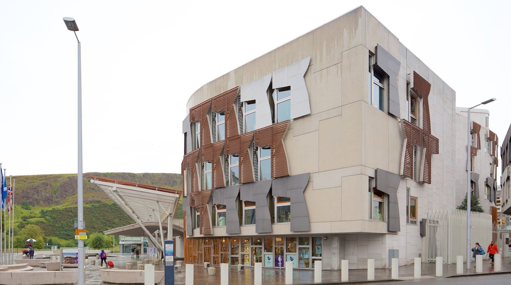 Scottish Parliament featuring street scenes