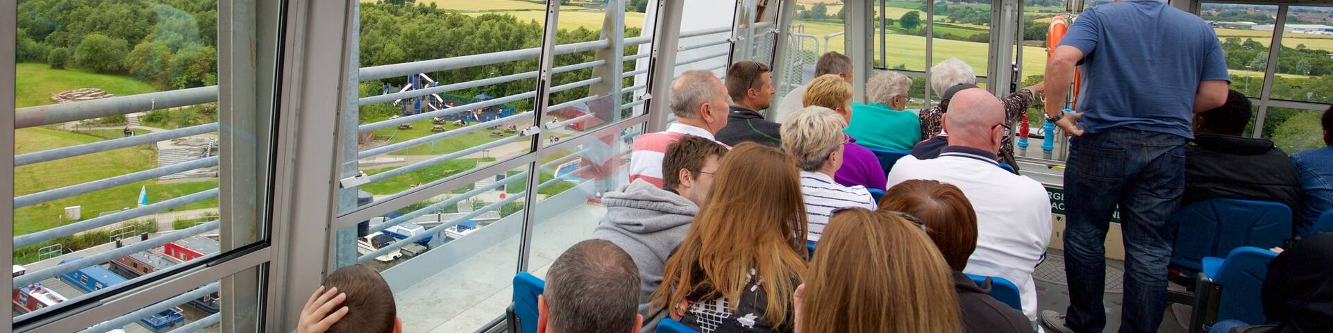 Falkirk Wheel as well as a large group of people