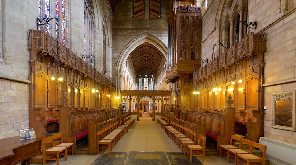 Dunblane Cathedral which includes religious elements, a church or cathedral and interior views