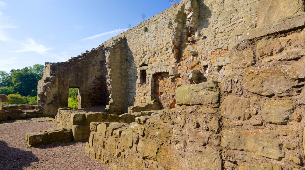 Aberdour Castle presenterar historisk arkitektur och historiska element