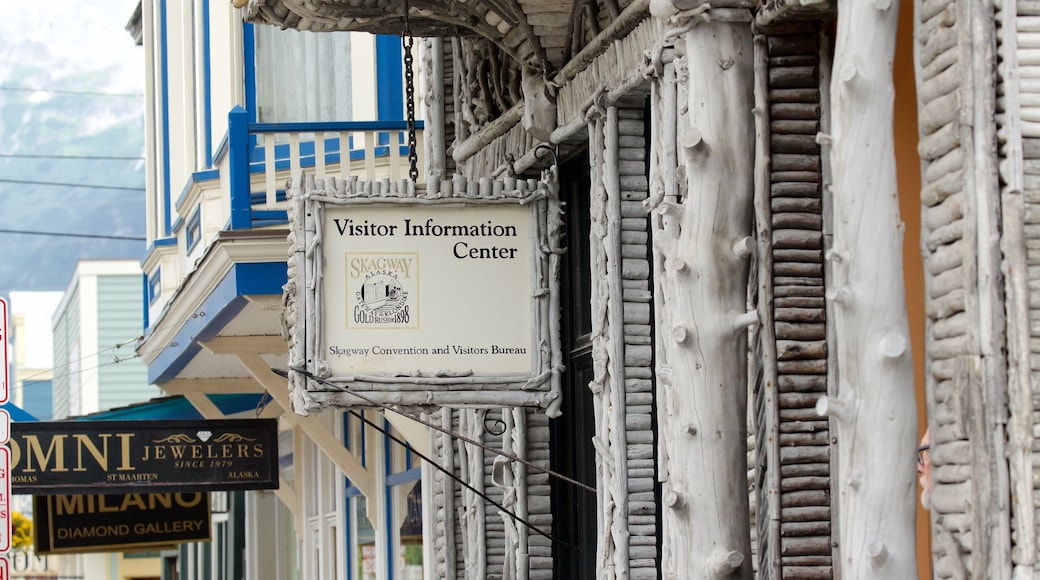 Skagway showing signage