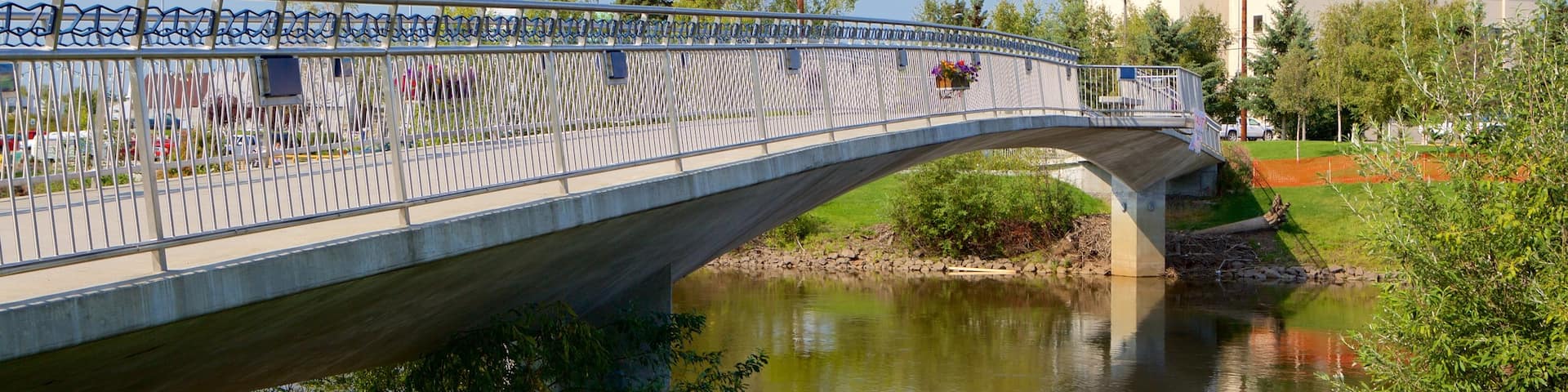Fairbanks showing a bridge and a river or creek