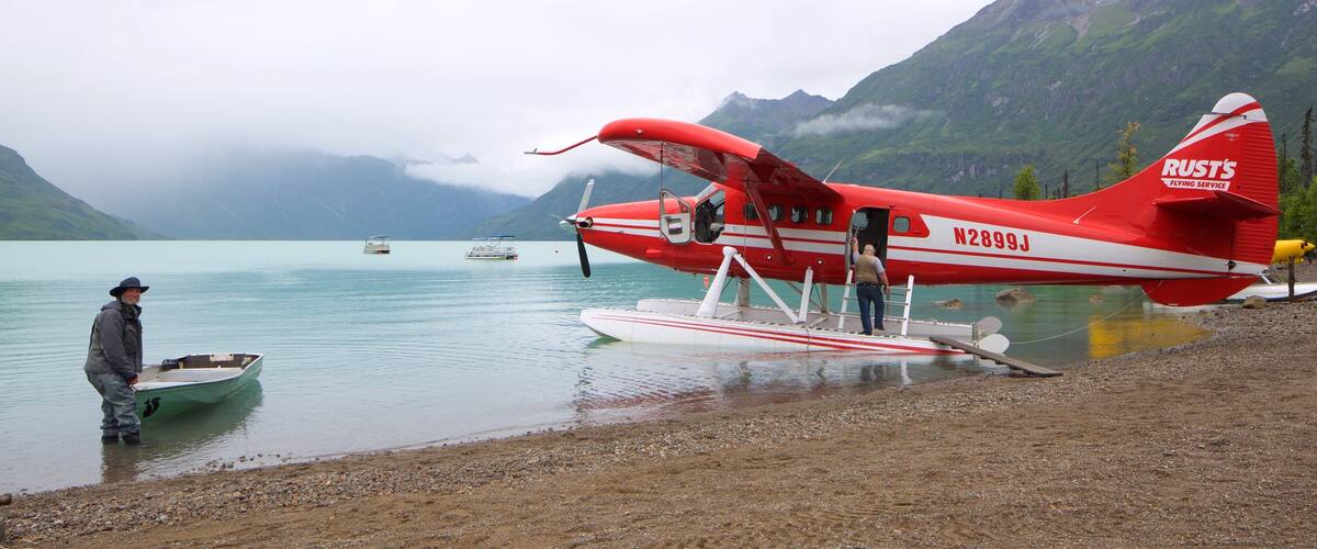 Lake Clark National Park and Preserve featuring a pebble beach