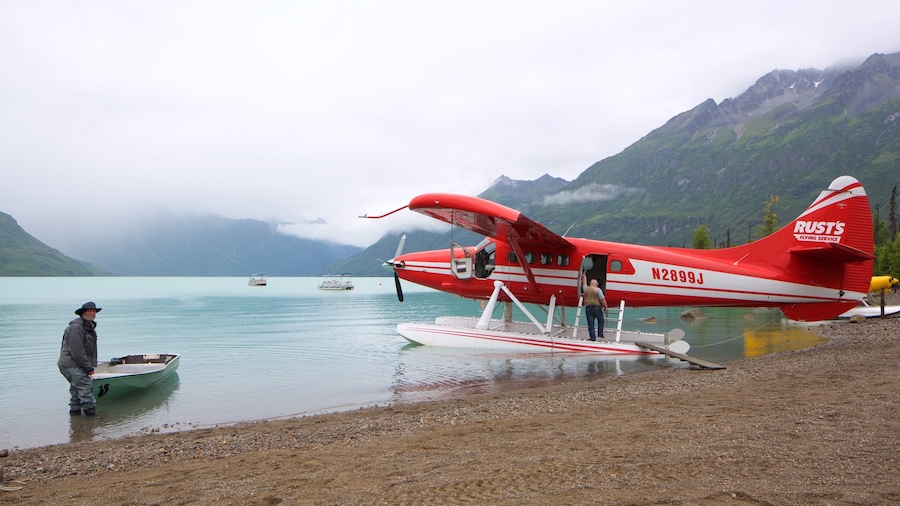 Lake Clark National Park and Preserve som inkluderar en stenstrand