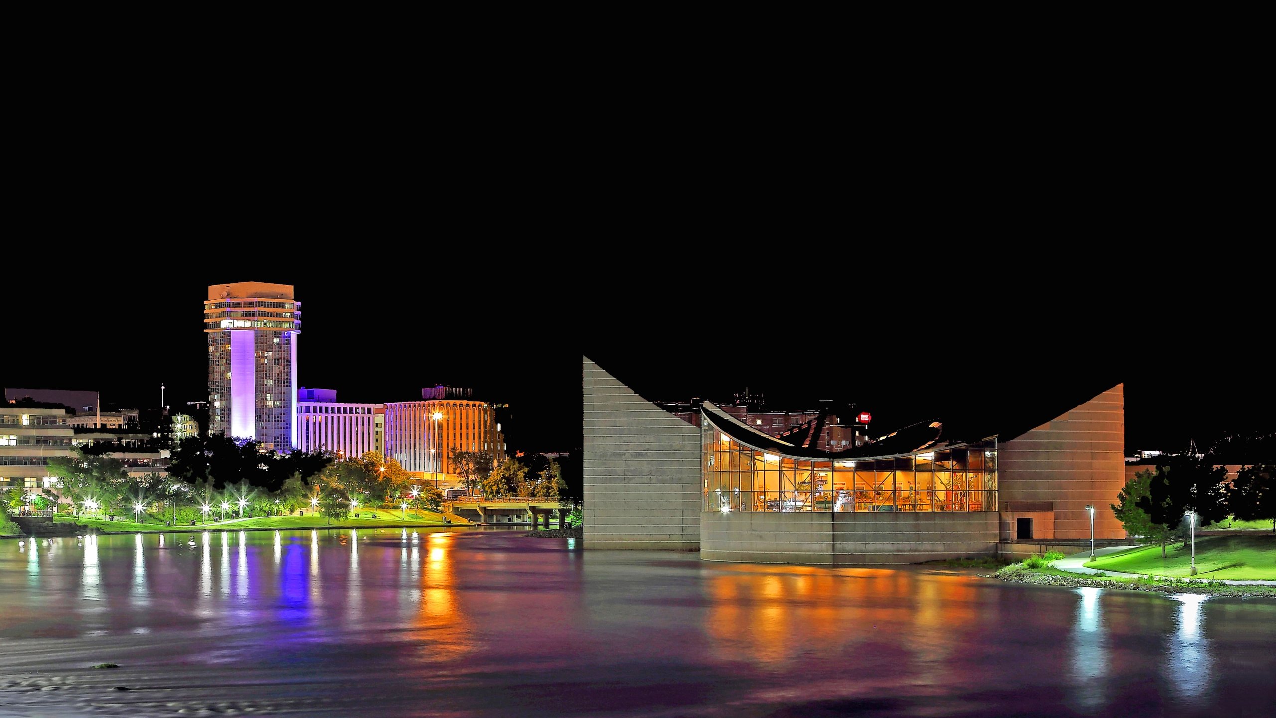 Downtown Wichita Kansas At Night