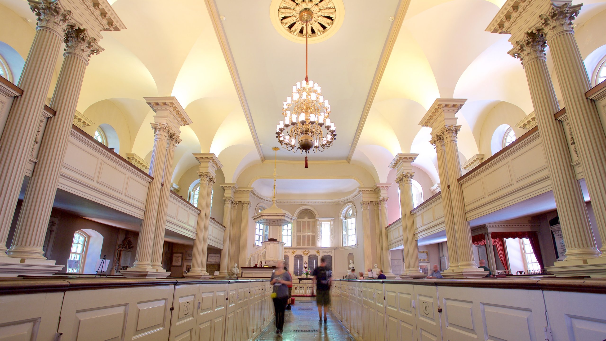 The Freedom Trail featuring interior views and heritage elements