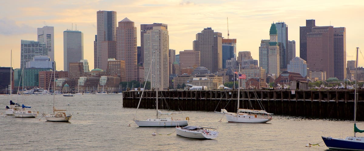 East Boston featuring a river or creek, a city and sailing