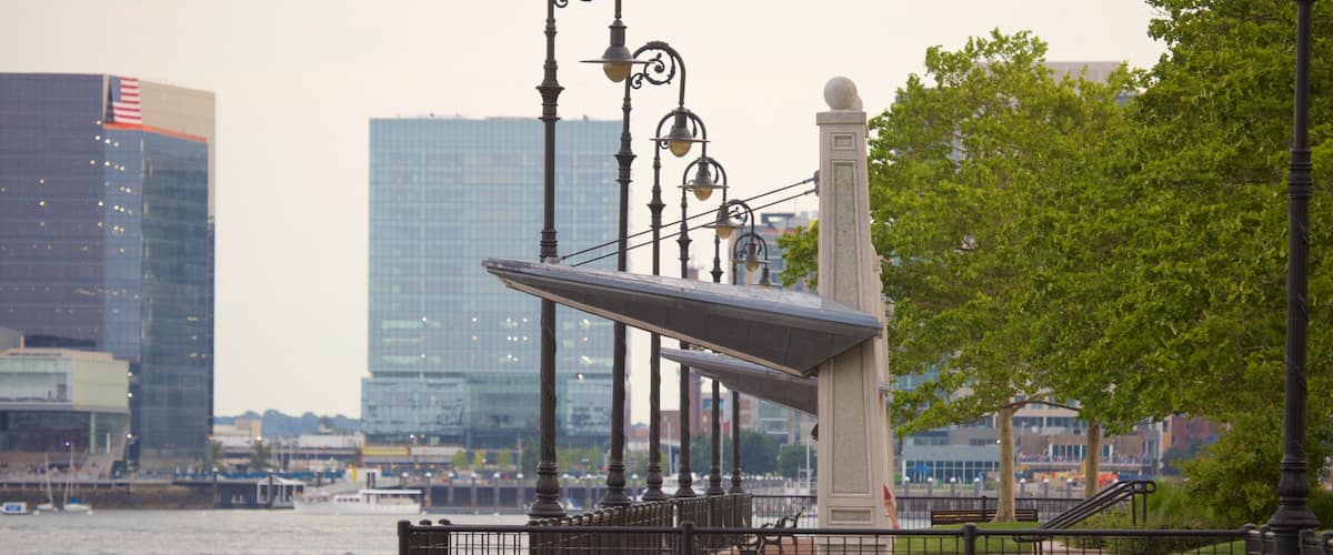 East Boston which includes a river or creek and city views