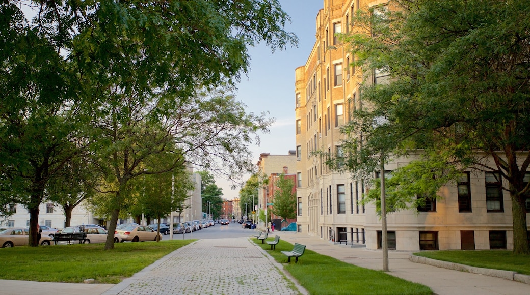 Kenmore Square que incluye escenas urbanas