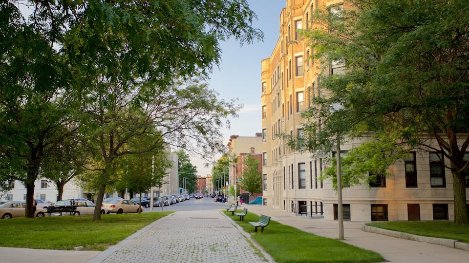 Kenmore Square featuring street scenes