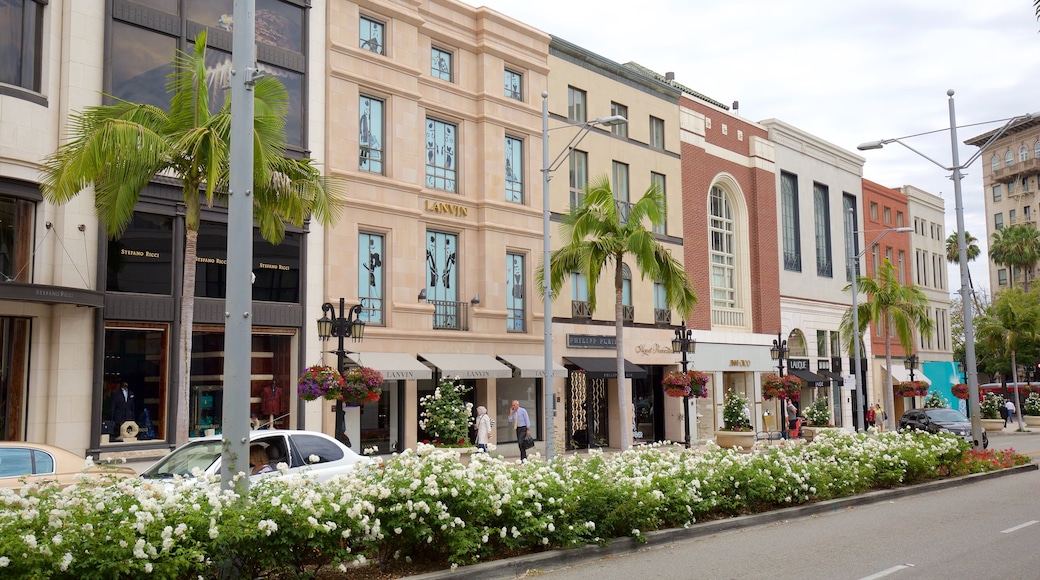 Rodeo Drive which includes flowers, street scenes and fashion