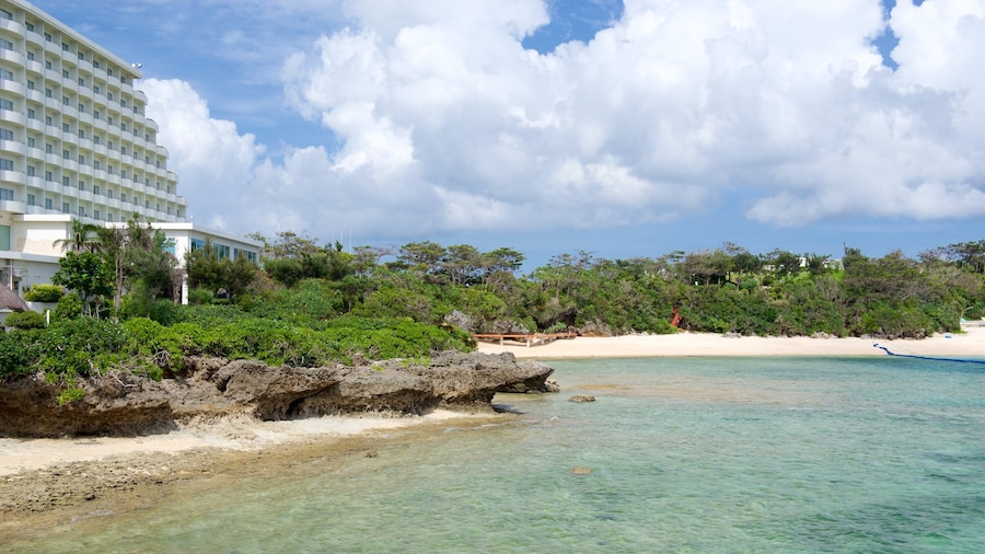 Okinawa showing a hotel, a coastal town and general coastal views