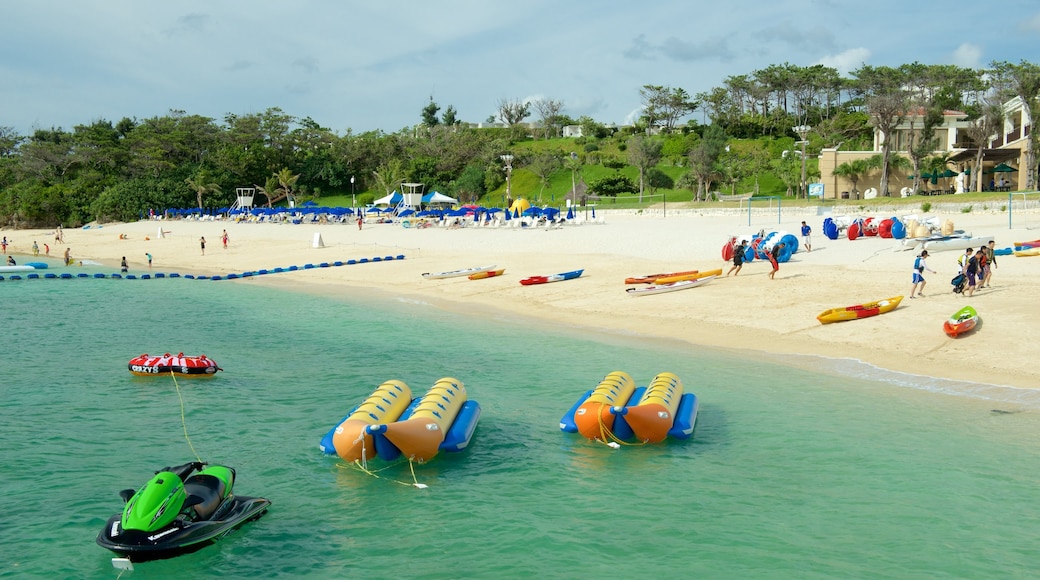 Okinawa which includes watersports, a sandy beach and jet skiing