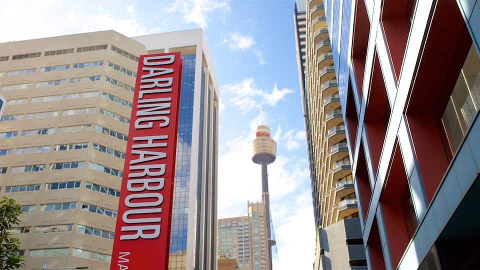 Darling Harbour das einen Stadtansicht, Beschilderung und Stadt