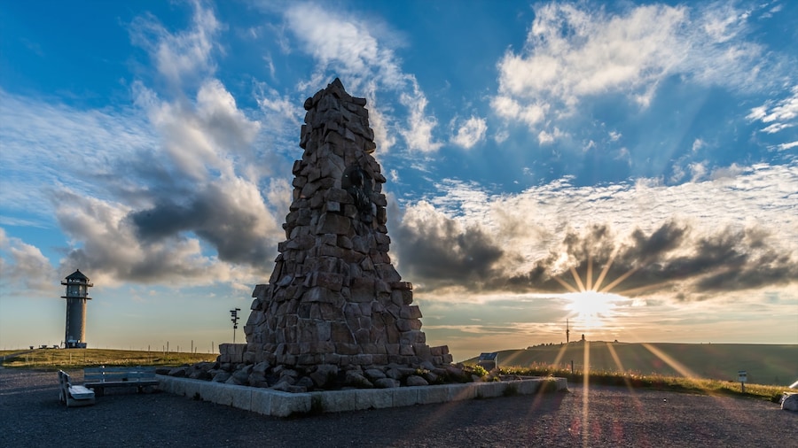 Feldberg Ski Resort showing a monument and a sunset
