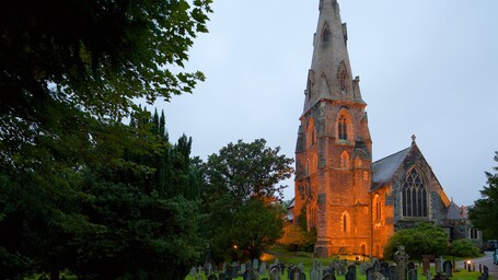 Church of St Mary which includes night scenes and a church or cathedral
