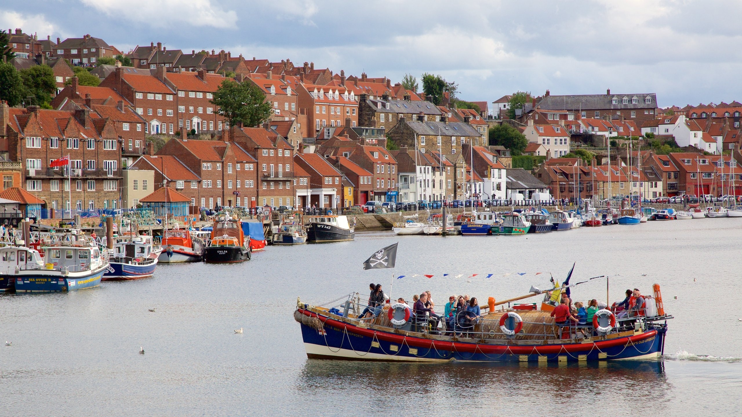 Whitby featuring a coastal town, boating and a marina