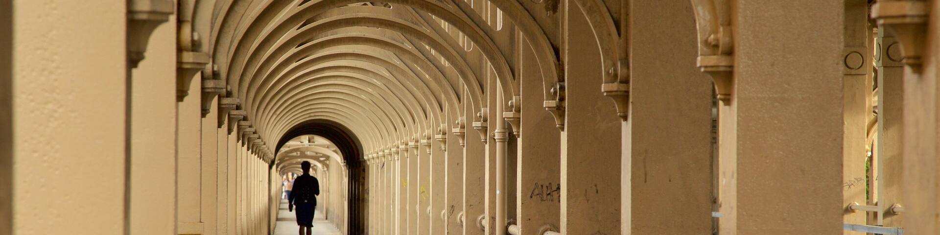 Newcastle-upon-Tyne featuring heritage architecture and interior views