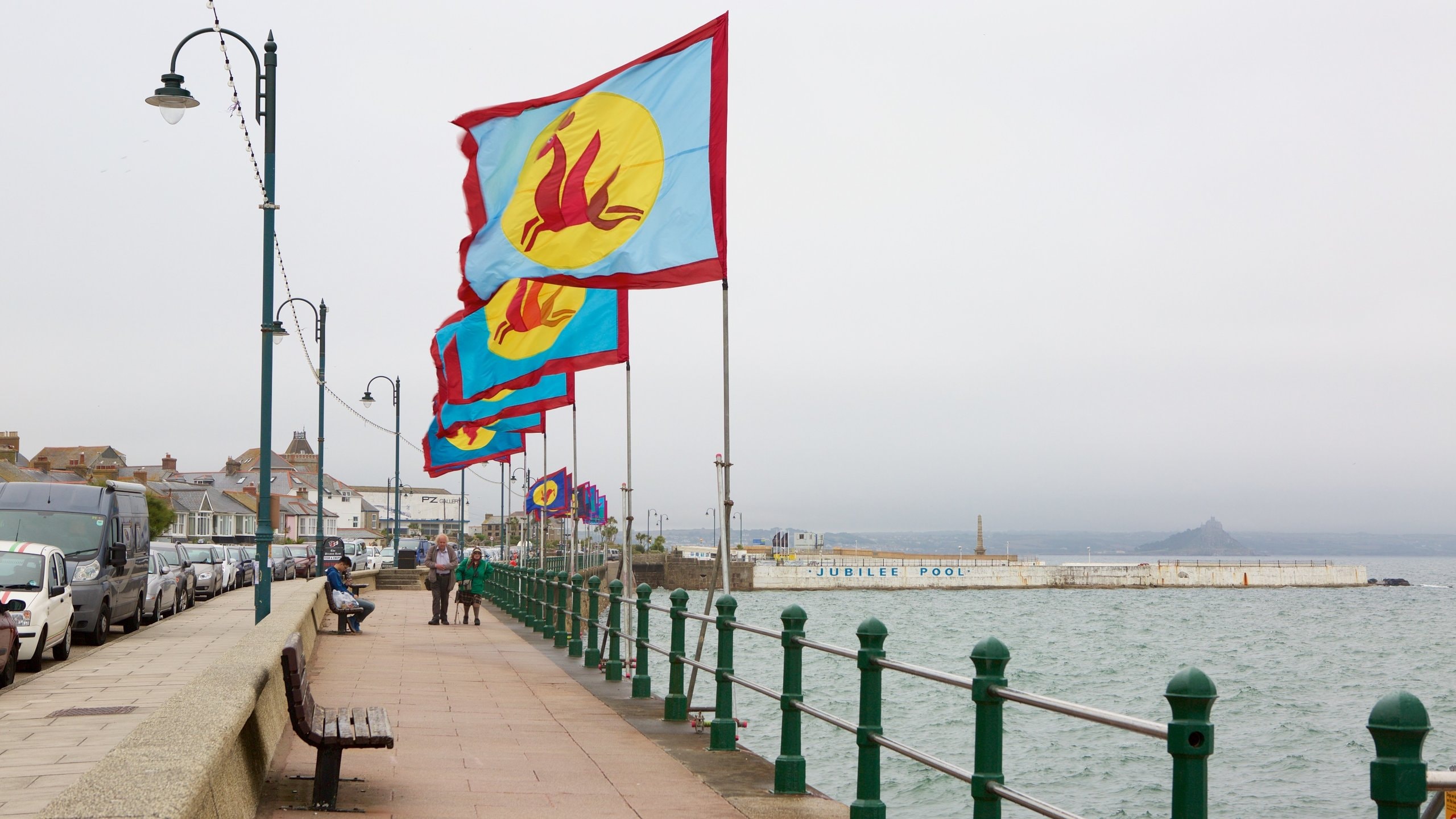 Penzance which includes a coastal town and general coastal views