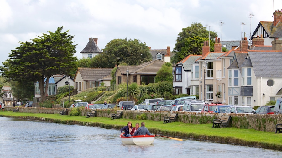 Bude featuring a coastal town and boating