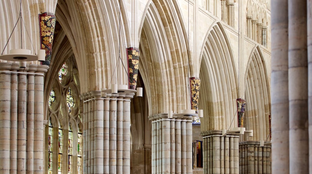 Exeter Cathedral which includes interior views