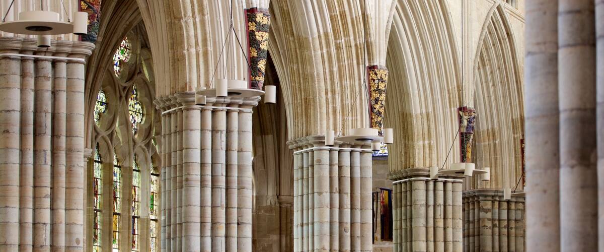 Exeter Cathedral which includes interior views