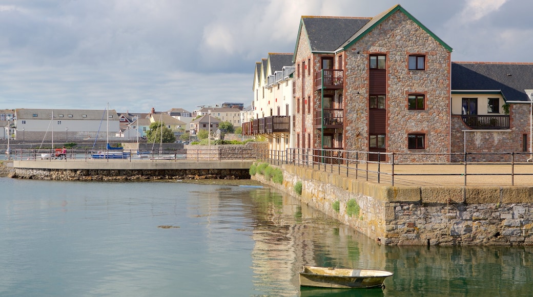 Plymouth ofreciendo una ciudad, vistas generales de la costa y patrimonio de arquitectura