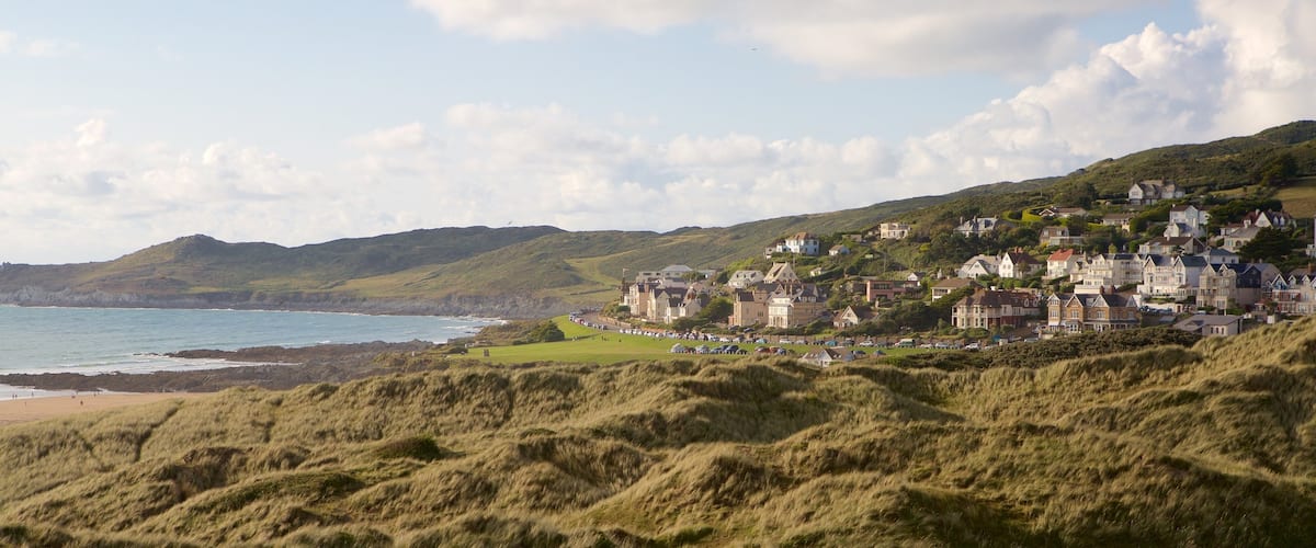 Woolacombe qui includes vues littorales, scènes tranquilles et panoramas
