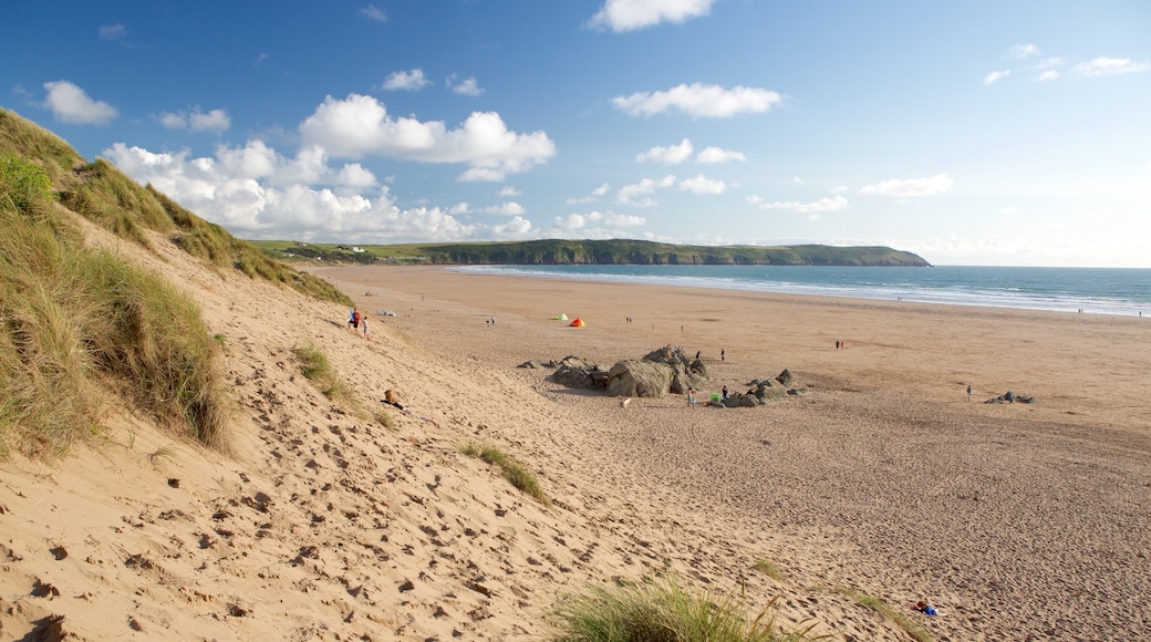 Woolacombe showing landscape views and a sandy beach