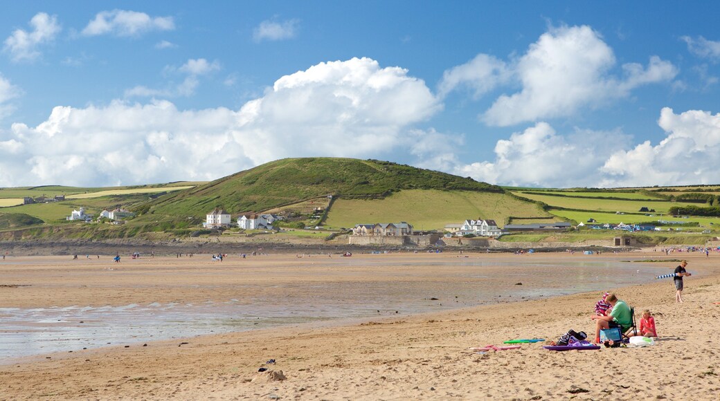 Croyde som viser sandstrand, rolig landskap og landskap